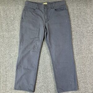 Blue Mountain Pants Mens Size‎ 38x32 Gray Utility Canvas Straight Leg Hiking